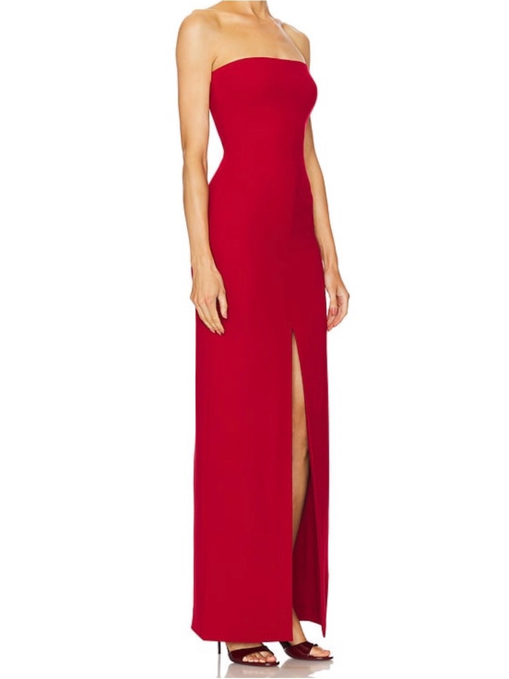 NWT Solace London Bysha Maxi Dress Ruby Red Strapless Size 4 - Picture 2 of 7